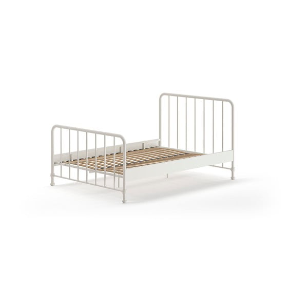 Fehér fém franciaágy ágyráccsal 140x200 cm BRONXX – Vipack-image-2