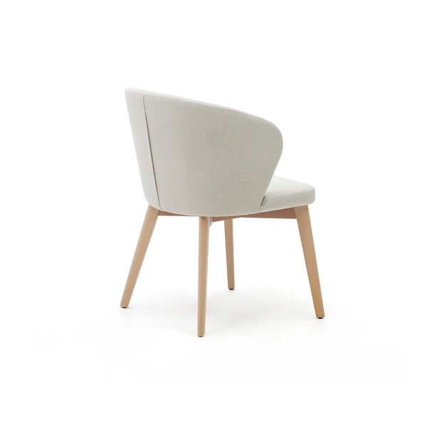 Krémszínű kárpitozott étkezőfotel Darice – Kave Home-image-4