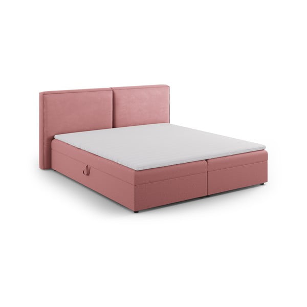 Rózsaszín ágyneműtartós boxspring ágy 160x200 cm Arendal – Cosmopolitan Design