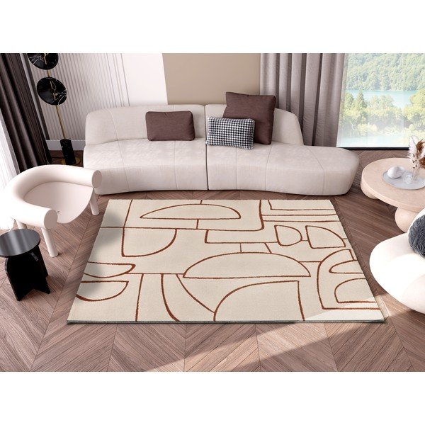 Téglavörös-krémszínű szőnyeg 80x150 cm Beruti – Universal-image-1