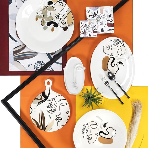 Face to Grey kerámia szervírozó tányér, 38 x 27,5 cm - VDE Tivoli 1996-image-4