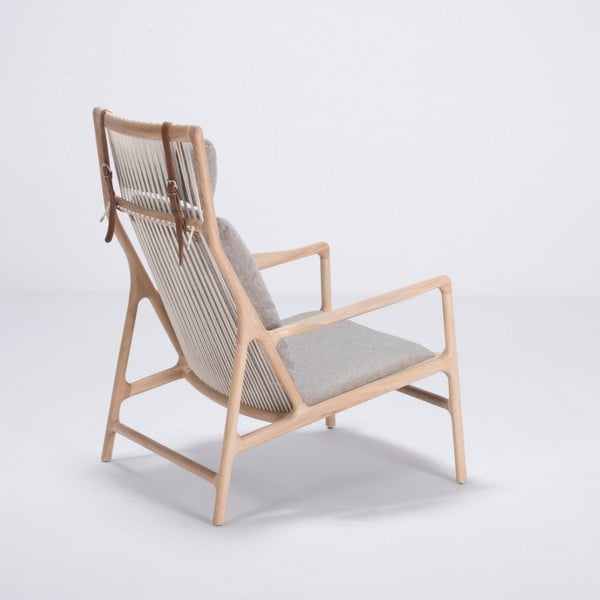 Dedo tölgyfa fotel szürke szövet ülőrésszel - Gazzda-image-2