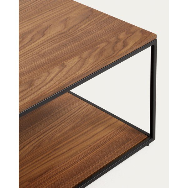 Sötét natúr színű dohányzóasztal diófa dekoros asztallappal 60x110 cm Yoana – Kave Home-image-2