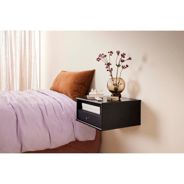 Fekete függő éjjeliszekrény Mistral - Hammel Furniture-image-1