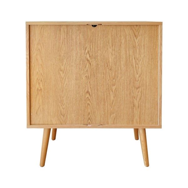 Natúr színű magas komód tolóajtóval, tölgyfa dekorral 83x95 cm Rove – Woodman-image-3