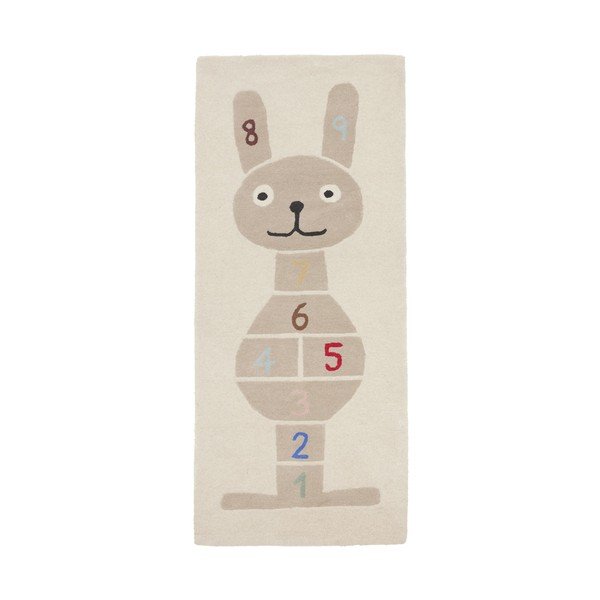Kézi szövésű gyapjúkeverék gyerek játszószőnyeg 75x180 cm Rabbit Hopscotch – OYOY Mini