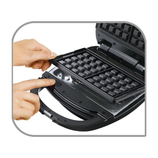 Fekete-ezüstszínű szendvicssütő Snack Time - Tefal-image-1