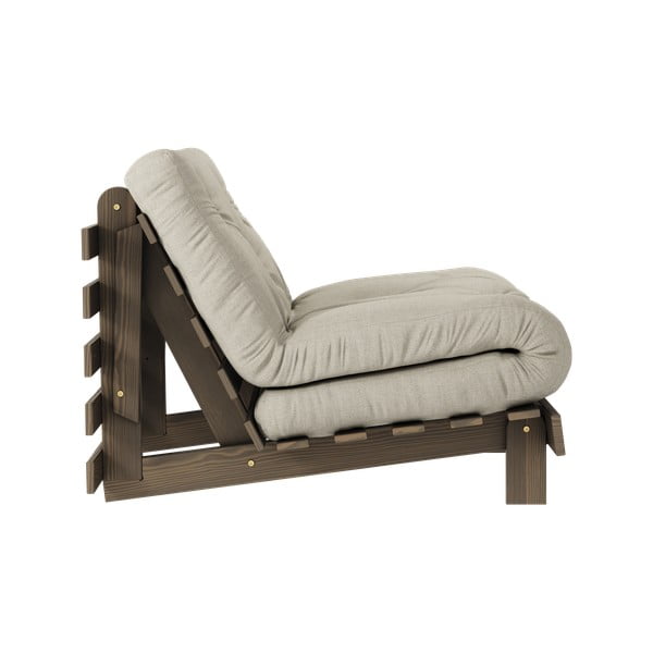 Szürkésbézs kinyitható len fotel Roots Carob – Karup Design-image-3