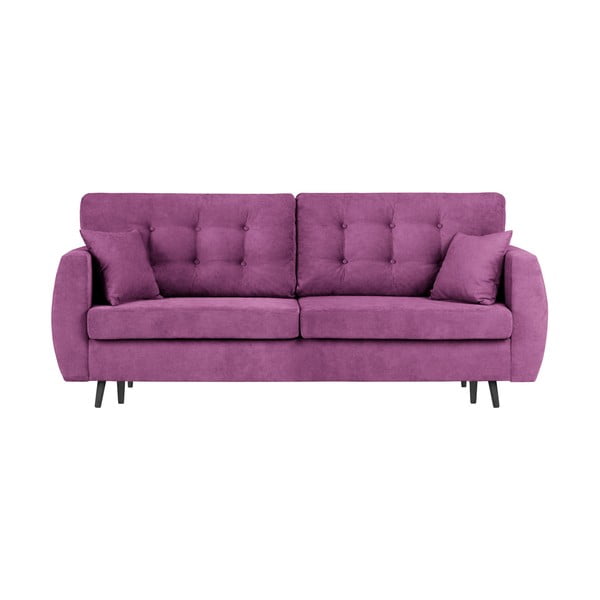 Rotterdam háromszemélyes lila kinyitható kanapé tárolóval, 231 x 98 x 95 cm - Cosmopolitan design
