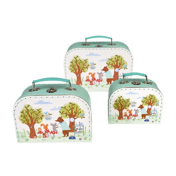 Karton játéktároló doboz szett 3 db-os 21x28x8 cm Woodland Friends – Rex London