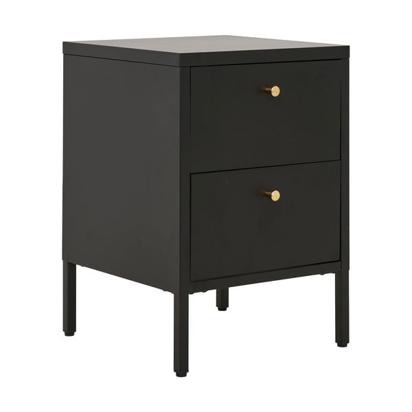 Fekete fém éjjeliszekrény Dalby – House Nordic-image-2