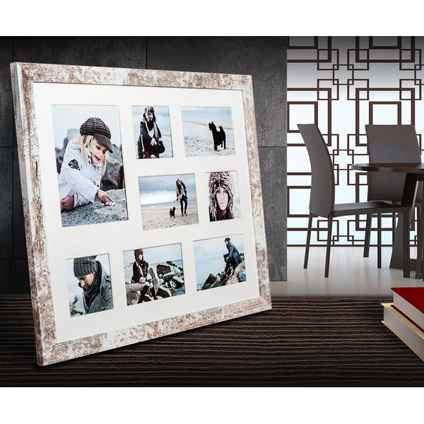 Narvik szürke-fehér képkeret 8 képhez, 51 x 41 cm - Styler-image-1
