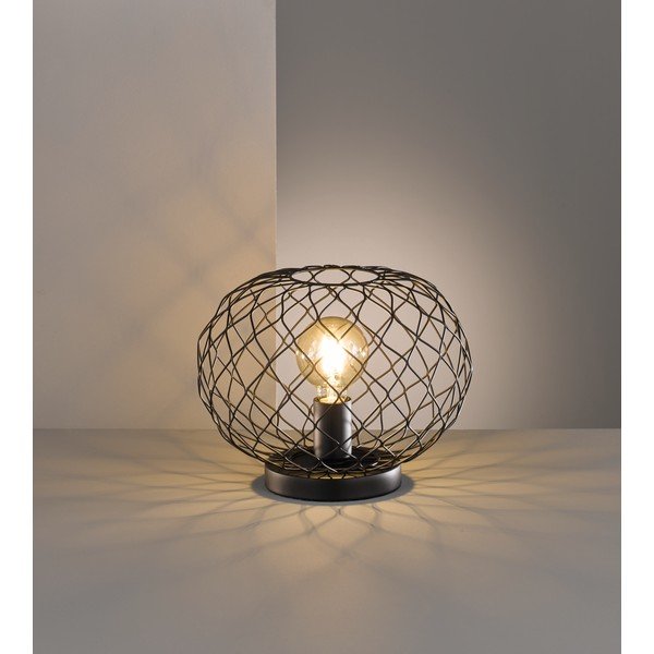 Fekete asztali lámpa fém búrával (magasság 23 cm) Justin – Fischer & Honsel-image-3