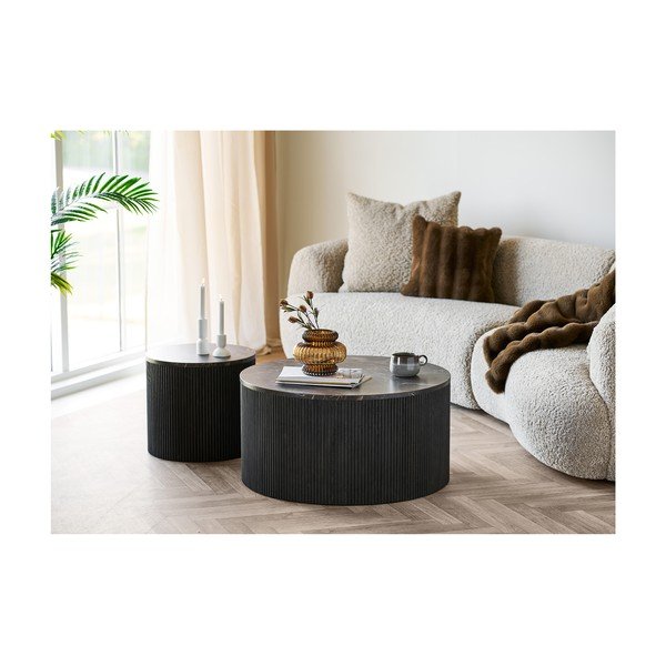 Kerek tárolóasztal márvány dekoros asztallappal ø 45 cm Rota – House Nordic-image-2