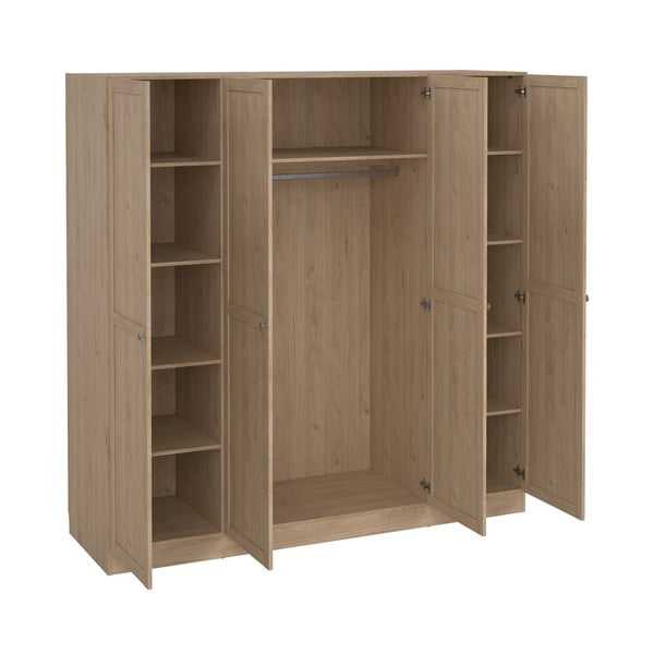 Natúr színű ruhásszekrény tölgyfa dekorral 195,5x200 cm Billund – Tvilum-image-4