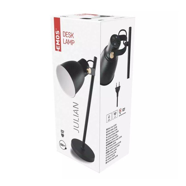 Fekete asztali lámpa (magasság 46 cm) Julian – EMOS-image-1