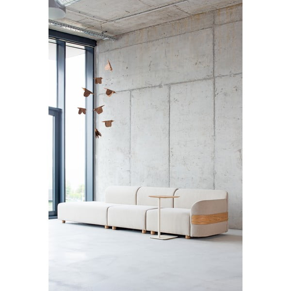 Világosszürke gyapjú-len kanapé modul (középső) Hugg - Gazzda-image-1