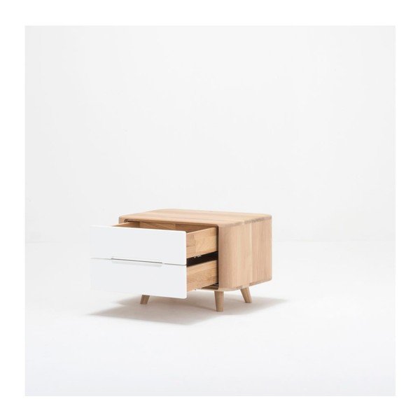 Ena One tölgyfa éjjeliszekrény, 60 x 42 cm - Gazzda-image-1