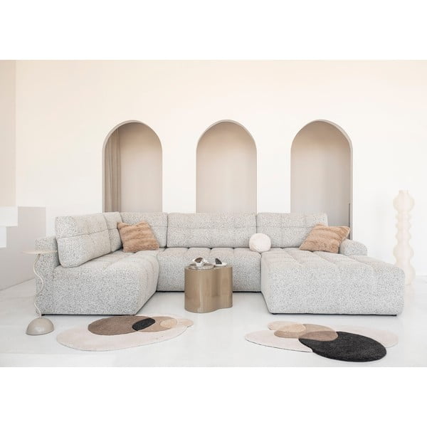 Bézs kinyitható tárolóhelyes moduláris sarokkanapé (bal oldali) Lulu – Miuform-image-2