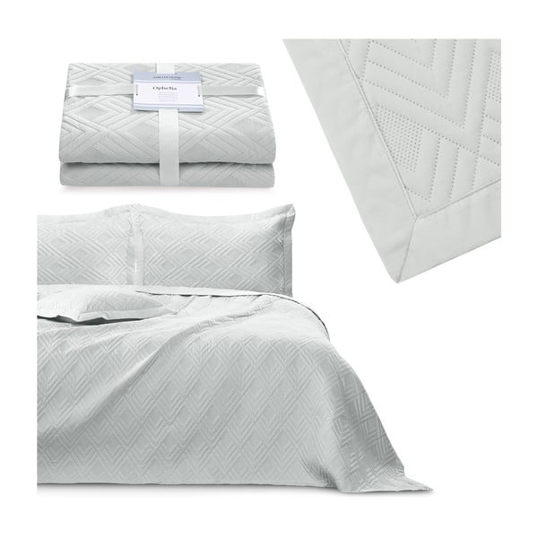 Világosszürke mikroszálas steppelt ágytakaró 170x210 cm Ophelia – Restilo-image-4