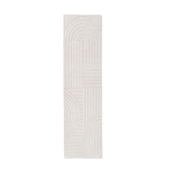 Elefántcsont színű kézi szövésű gyapjú futószőnyeg 60x230 cm Zen Garden – Flair Rugs