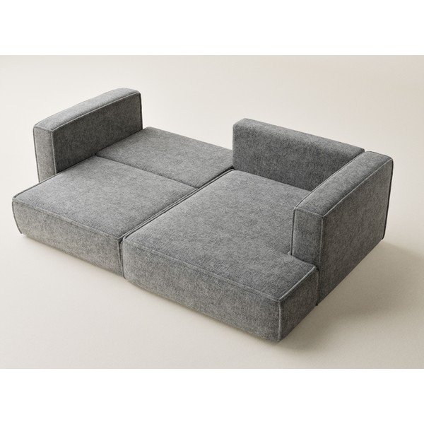 Szürke zsenília kinyitható-tárolóhelyes sarokkanapé (jobb oldali-heverő résszel) Velto – Maison de Rêve-image-3