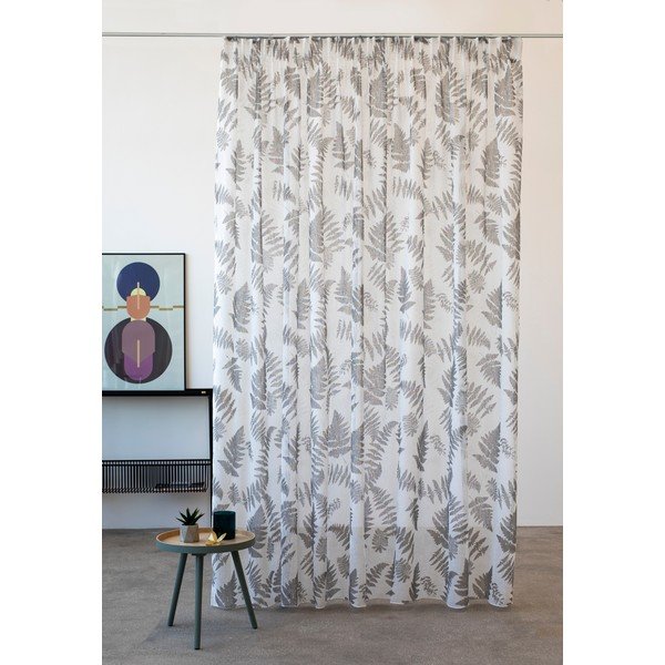 Fehér-szürke átlátszó függöny 300x260 cm Feriga – Mendola Fabrics