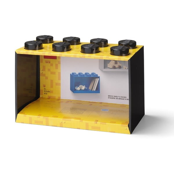 Brick 8 gyerek fekete fali polc - LEGO®-image-3
