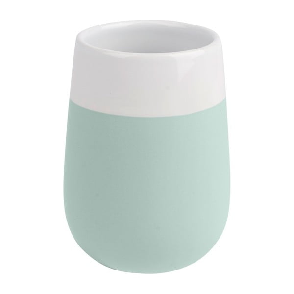 Matta zöld-fehér kerámia fogkefetartó pohár - Wenko-image-1