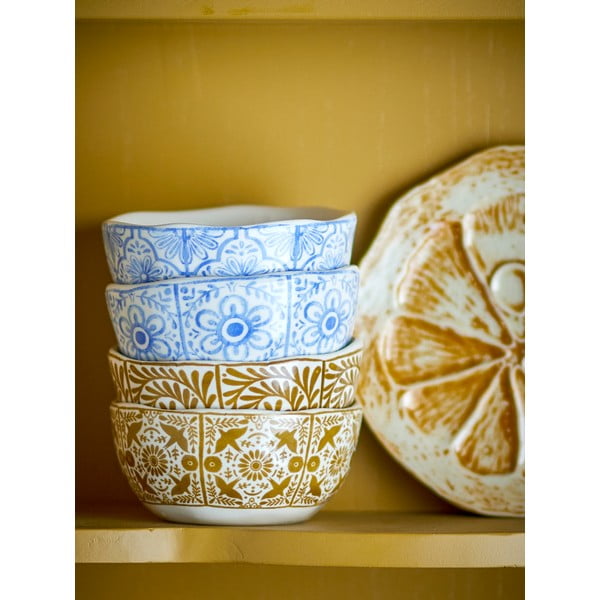 Kék-narancssárga kőedény tálka szett 4 db-os 200 ml Milton – Bloomingville-image-4