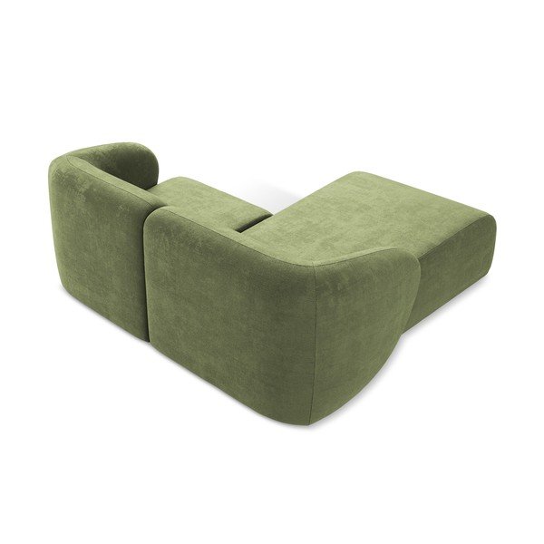 Zöld zsenília sarokkanapé (bal oldali-heverő résszel) Lani – Makamii-image-3