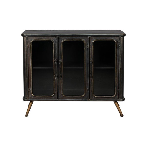 Fekete fém tálalószekrény 100x80x37 cm Denza – Dutchbone