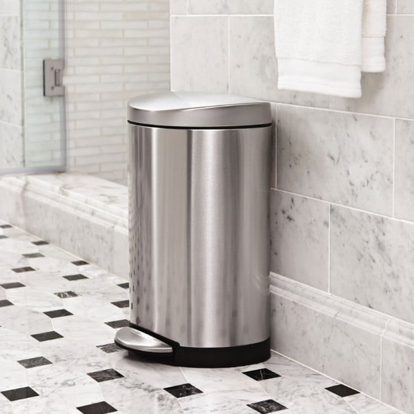 Ezüstszínű acél pedálos szemetes 10 l – simplehuman-image-1