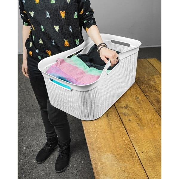Fehér műanyag szennyeskosár 41 l Brisen - Rotho-image-3