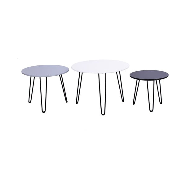 Fabio White 3 db-os tárolóasztal szett - Bonami Selection-image-2