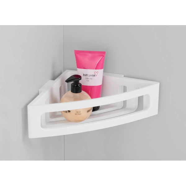 Fehér öntapadós műanyag fürdőszobai sarokpolc Bralia - Wenko-image-2