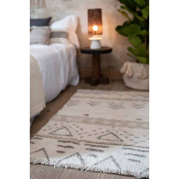 Krémszínű mosható kézi szövésű gyapjú szőnyeg 80x140 cm Lakota Day – Lorena Canals-image-1
