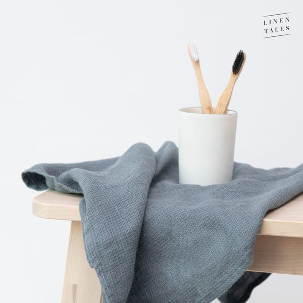 Kék len törölköző 30x30 cm - Linen Tales-image-2