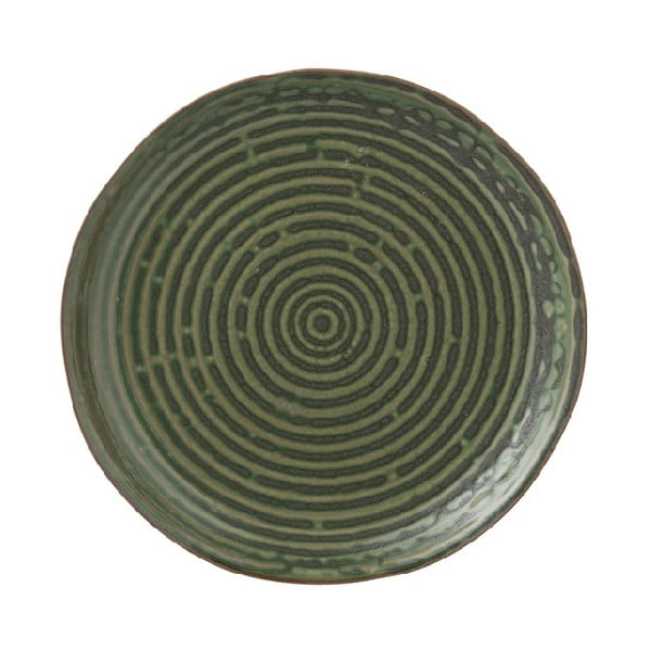 Circles zöld porcelán tányér, ⌀ 25,3 cm - J-Line