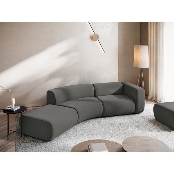 Szürke bársony heverő (bal oldali) Ekahi – Makamii-image-1