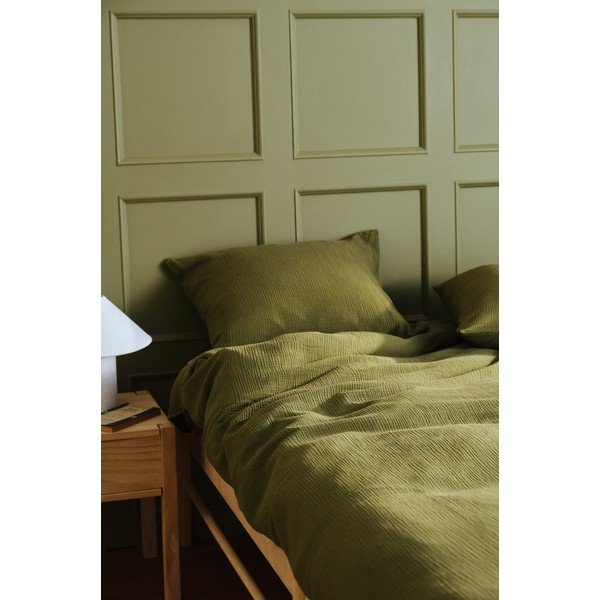 Khaki egyszemélyes muszlin ágyneműhuzat 140x200 cm Amilia – Jotex-image-1