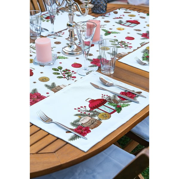 4 db karácsonyi tányéralátét és asztali futó szett 140x45 cm American Servis - Mila Home