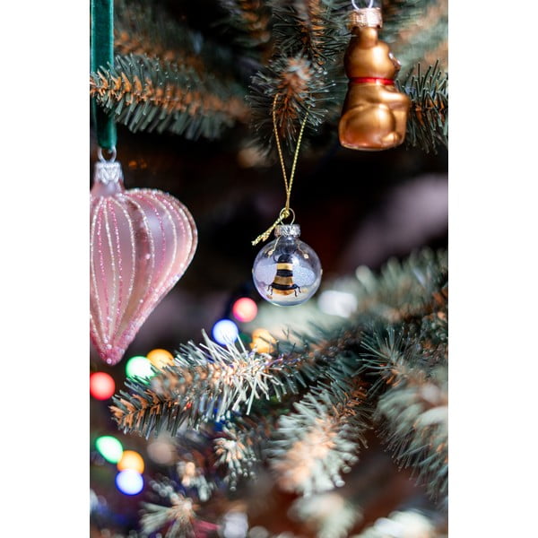 Üveg kézzel készített karácsonyfadísz készlet 12 db-os ø 3 cm Bee Mini – Sass & Belle-image-1