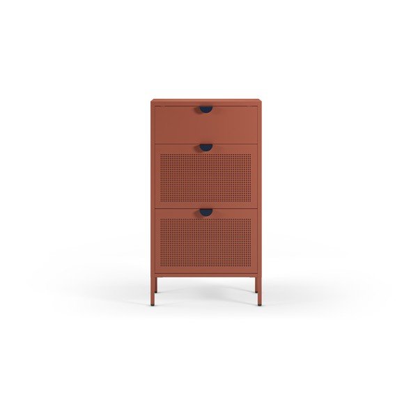 Terrakotta színű fém cipőtartó 60x110x30 cm Sayla – Marckeric-image-1