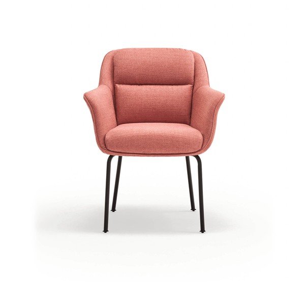 Rózsaszín kárpitozott karfás étkezőfotel Sadira – Teulat-image-2