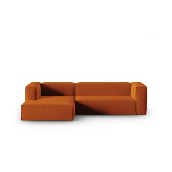Narancssárga bársony sarokkanapé Mackay – Cosmopolitan Design