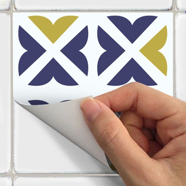 Wall Stickers Cement Tiles Azulejos Vinito 30 db-os falmatrica szett, 15 x 15 cm - Ambiance-image-1