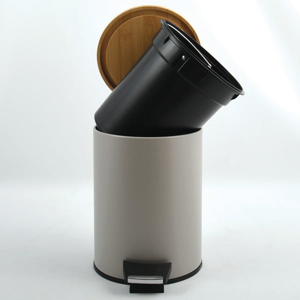 Szürkésbarna acél pedálos szemetes 5 l   Adonis – Spirella-image-2