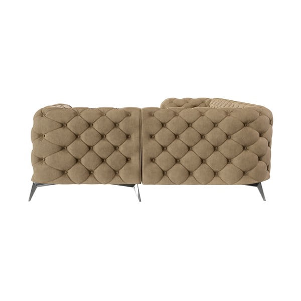 Világosbarna bársony sarokkanapé (jobb oldali-L alakú) Chelsea – Ropez-image-2