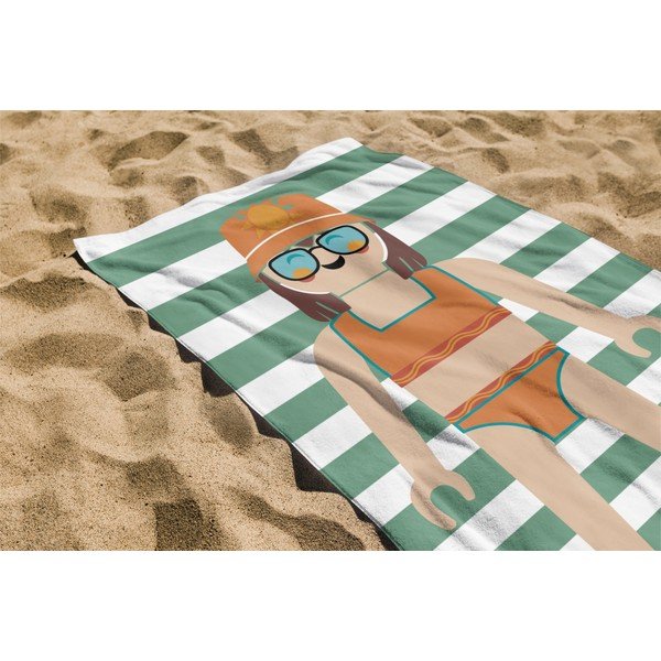 Zöld frottír pamut strandtörölköző 75x140 cm Summer Girl – Playmobil-image-1
